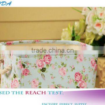 YIWU RODA 100%canvas Small and pure and fresh flower design foldable storage box