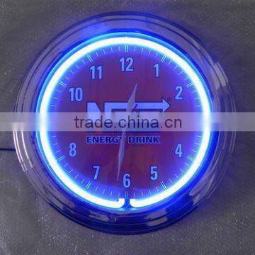 Wholesale Neon Clock with Chromed Shell