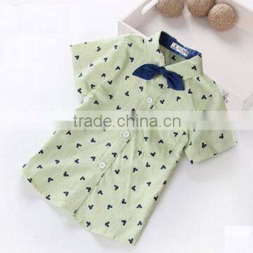 2016 New boutique child clothes cotton printed softextile boys pant shirt design boys shirt wholesale