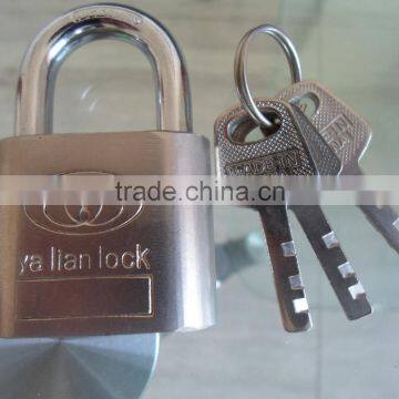 Nickle plated big round corner iron padlock