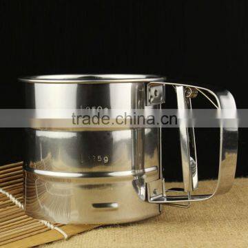 Factory supply baking tools stainless steel kitchen flour sifter 3 cup
