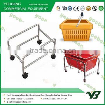 steel basket holder for supermarket