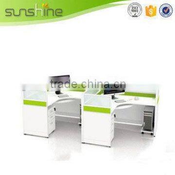 Sunshine Wooden Furniture Modern Office Workstation Partition for 4 Person Melamine Surface Finishing photo-6