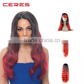 Body wave ombre color synthetic full lace hair wig