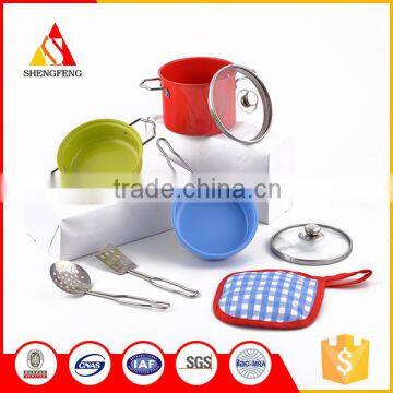 Quality guaranteed colourful kids play kitchen toy cooking set