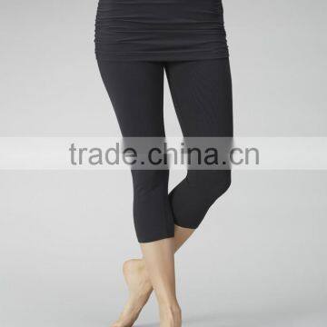 Wholesale nylon and spandex yoga material women skirt capris pant, cheap china cycling clothing