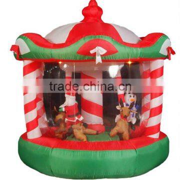 inflatable christmas rotating horse/ merry go round