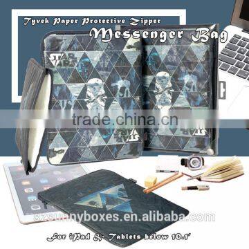 High quality printing tyvek paper protective zipper sleeve bag for iPad & Tablet 10.1"