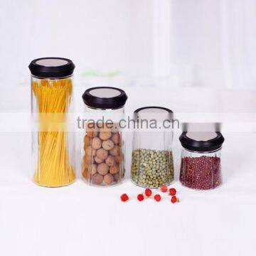 durable 4pcs kitchen glass jar storage set with lid