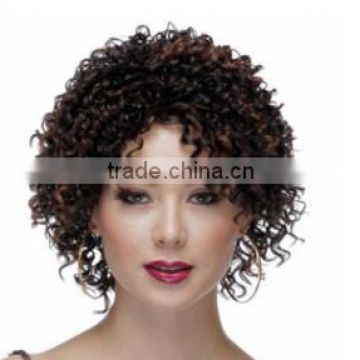 Short Kinky Curly Brown Wig