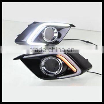 Car Accessories light guide technology white yellow turning light Led Daytime Running Light For Mazda 3 Axela DRL Cover Fog Lamp