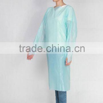 Single-use thumb loop or elastic type, tie on the waist CPE isolation gown