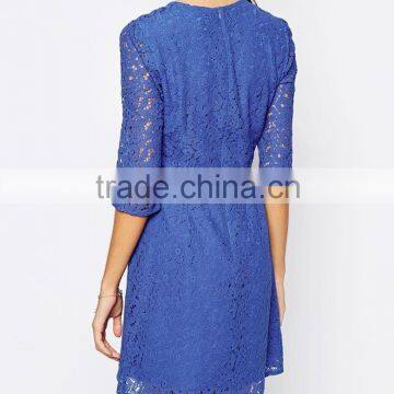 Women's Fashion Designer One Piece Dress, Latest Dress Designs for Ladies Blue Colour Dress photo-3