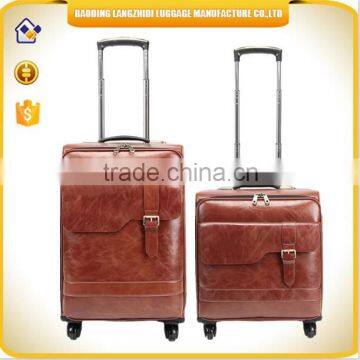 Hot sale fashion decent vintage style leather travel PU luggage set and cheap suitcase in wholesale