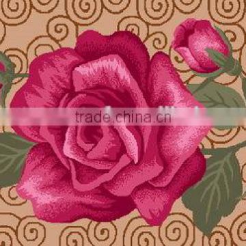 super soft waterproof Rose printing bath mat