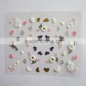 Beauty Products Custom 2D Heart Nail Sticker Decals 3d Nail Art Decorative Sticker Nail Tips Decoration Accessories