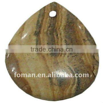 50x40mm teardrop picture jasper fashion pendant