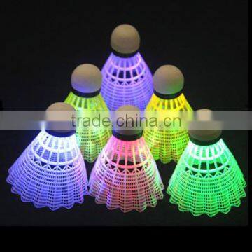 4Pcs Dark Night LED Glowing Light-up Nylon Badminton Birdies Shuttlecocks Indoor & Outdoor Sports Activity