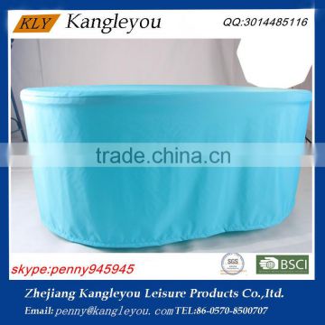 Home blue 600D polyester oval table set cover