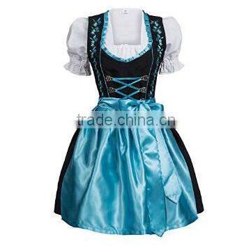 High Quality Cotton Check Bavarian Dirndls, German Dirndl Dresses for Girls, Dirndl Costume for 2015 Oktoberfest