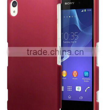 for Sony Xperia Z2 Case, [Extra Slim Fit] Hybrid Rubberized Protective Hard Case for Sony Xperia Z2 - Red