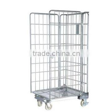 RH-RC003 Warehouse & Supermarket Three Sides Hand Trolley Roll Container