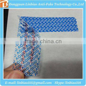 PP special pattern VOID tamper evident hologram label printing for packaging seal