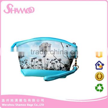 shell-shape pu waterproof make up cosmetic bag with zip for travel