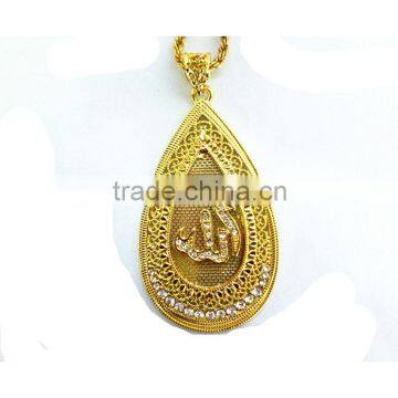 18k rajasthani gold necklace set allah pedant Islamic jewelry