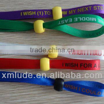 custom handmade satin ribbon bracelet promotional