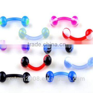 4mm Ball Curved Barbells Eyebrow Piercing Lip Bar Rings Assorted Colors