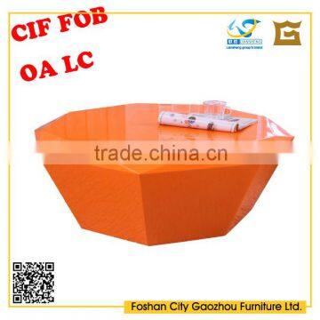 Small orange tea table with high gloss/Glass coffee table,modern coffee table