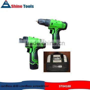 12V cordless drill+12V cordless screwdriver