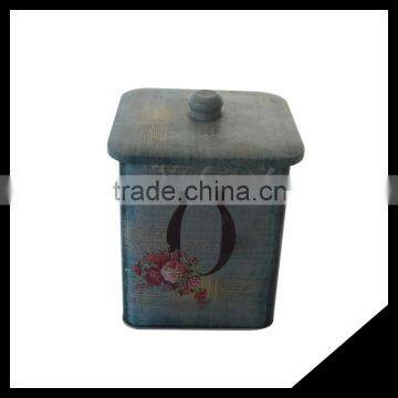 Square Easy Open Lid Colorful Metal Biscuit Tin Box For Home/Office photo-2