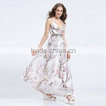 Stripe casual sundresses dress for sale dresses white smaller flower printed sexy long dresses for grial and women 2016