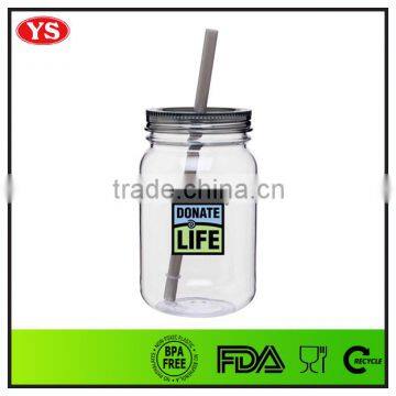 Customized Clear Single Wall Bpa Free Plastic Jars Wholesale 32oz