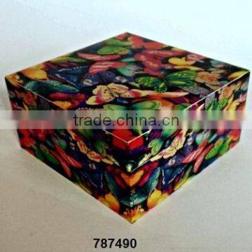 Wooden Box Painted Butterfly Print