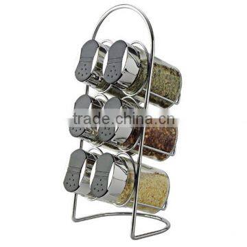 SINOGLASS 6 pcs Oval Shape Glass spice jar rack Set