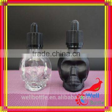 1oz 2oz Clear Glass Skull E-liquid Bottle With Child Proof Dropper/hot Sale Skull Glass E-liquid Bottle 30ml photo-5