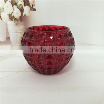 Spray Transparent Round Glass Vase with Special Pattern