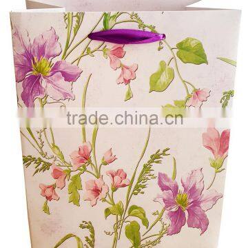 promotional flower printed paper bag paper gift bag custom paper bag printing