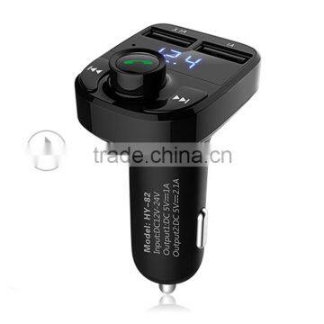 HY-82 car bluetooth FM transmitter with dual USB Bluetooth car charger