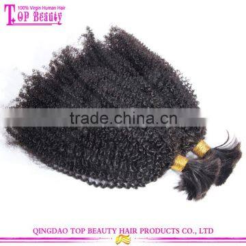 Unprocessed 100% Indian Raw Hair Bulk Yaki Bulk Hair Styles Bulk Hair Dye Color photo-2