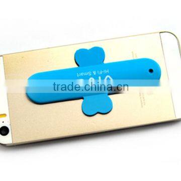 Cute silicone touch U celphone stand Silk print logo