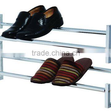S style wih 2 tier storage Metal Shoe Rack