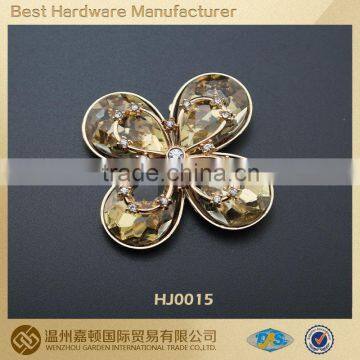 Transparent Crystal flower shape shoe clips