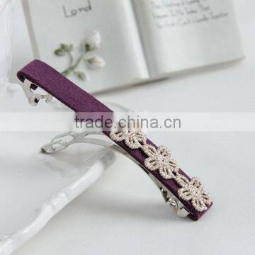 MYLOVE 3 lace flowers with purple barrette women vintage hair accessory