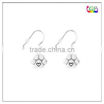 Fashion custom earring paw print dangle charm