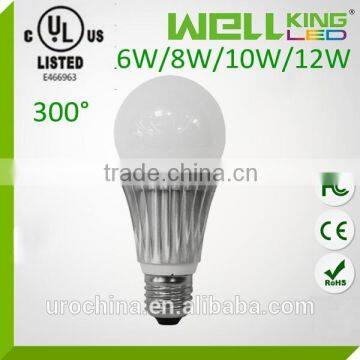 2015 new CUL CE RoHS 6W 8W 12W a60 E26 dimmable a19 10w led bulb ul
