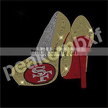 New 49ers SF High Heel Shoes Rhienstone iron on transfers Wholesale